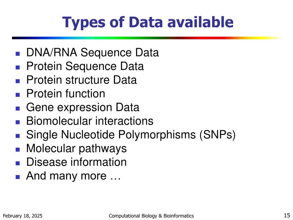 types of data available