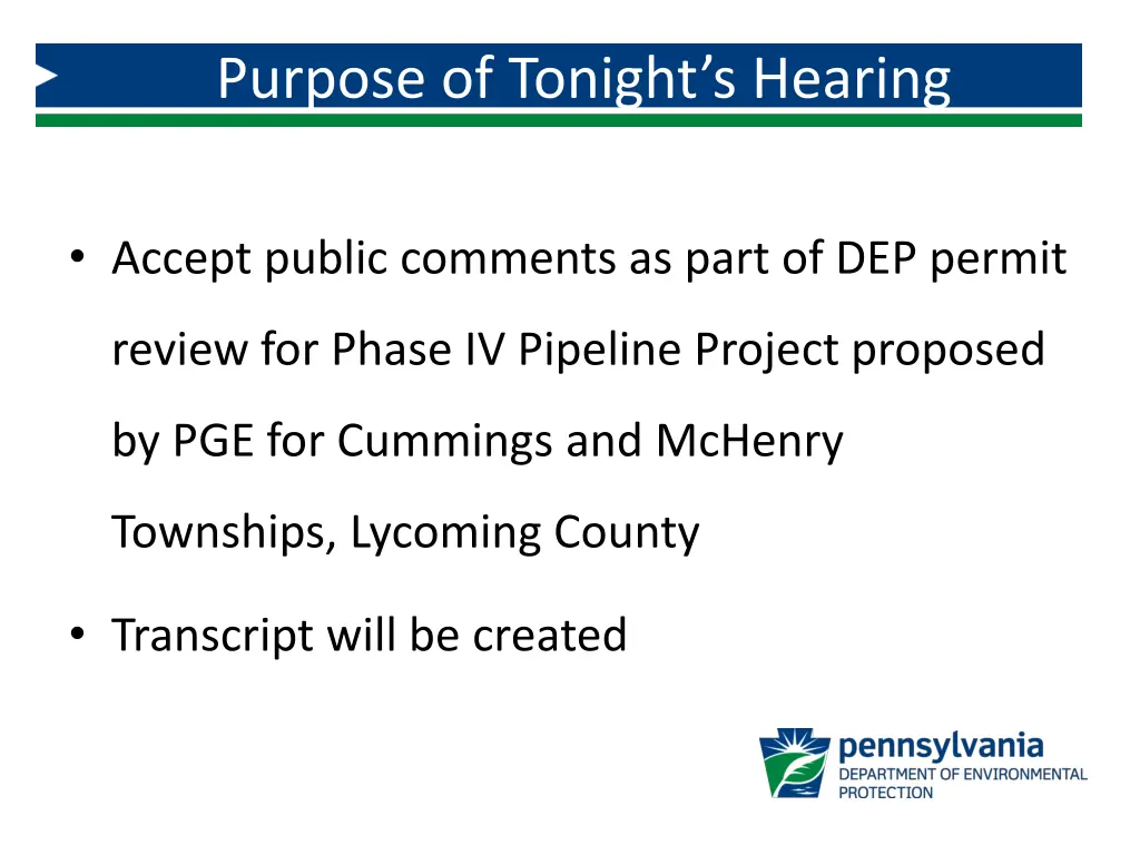 purpose of tonight s hearing