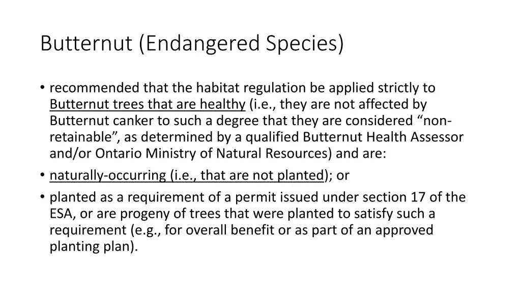 butternut endangered species
