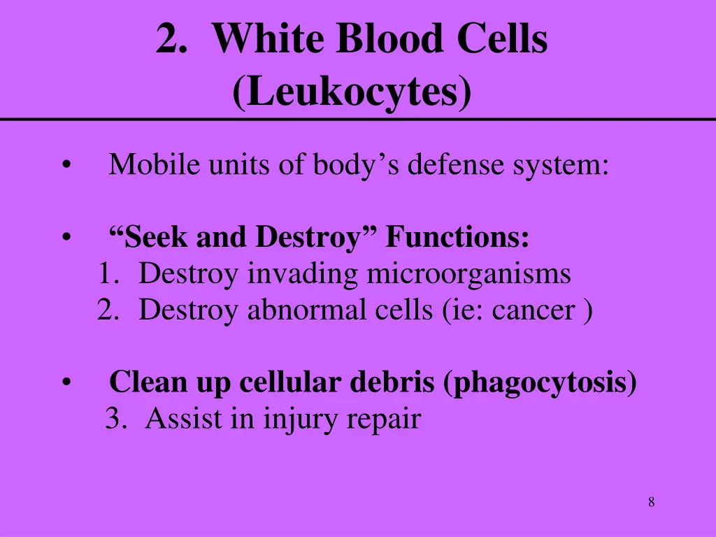 2 white blood cells leukocytes