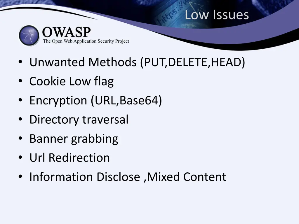 low issues
