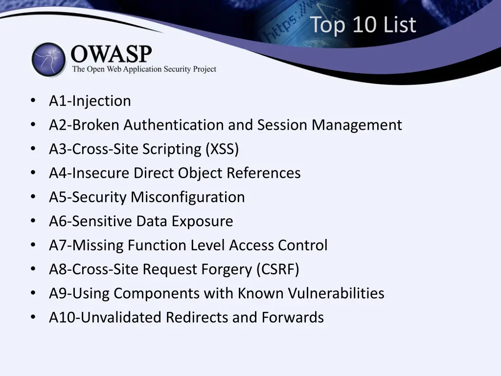 top 10 list