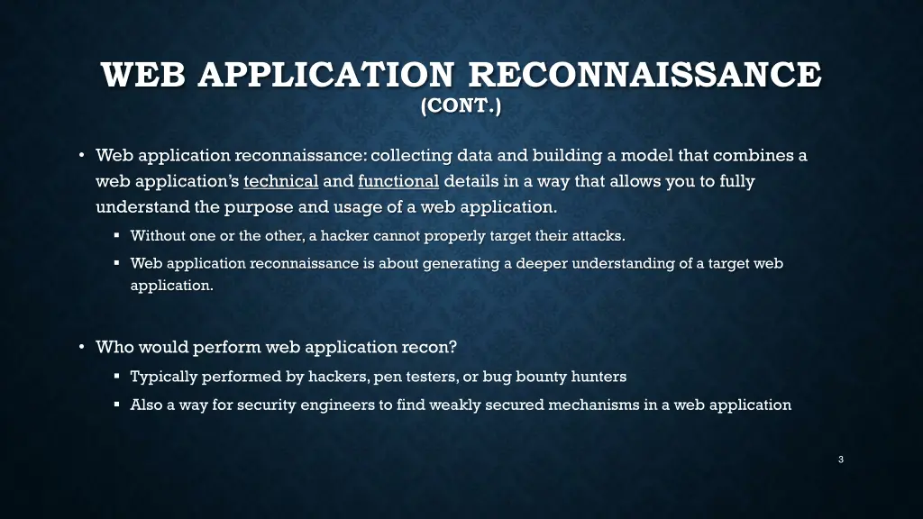 web application reconnaissance cont
