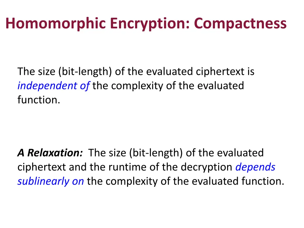 homomorphic encryption compactness 1
