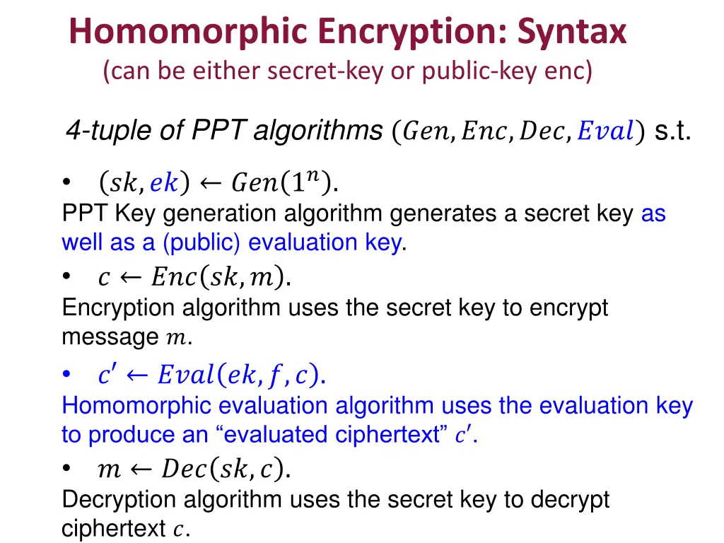 homomorphic encryption syntax can be either