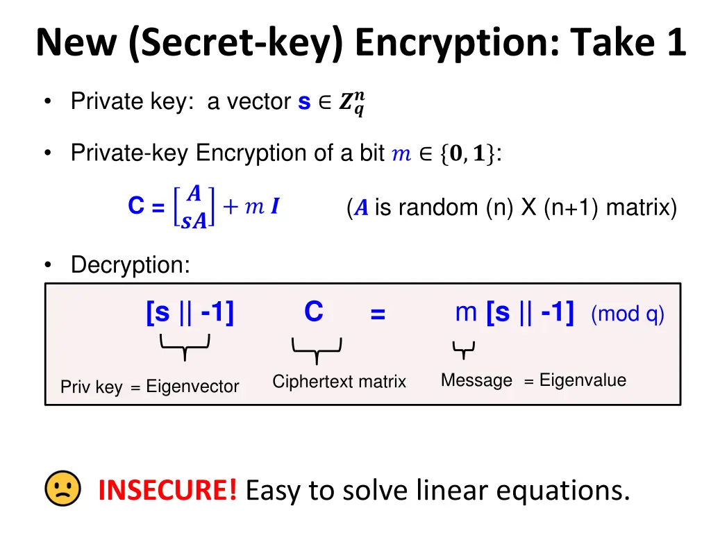 new secret key encryption take 1