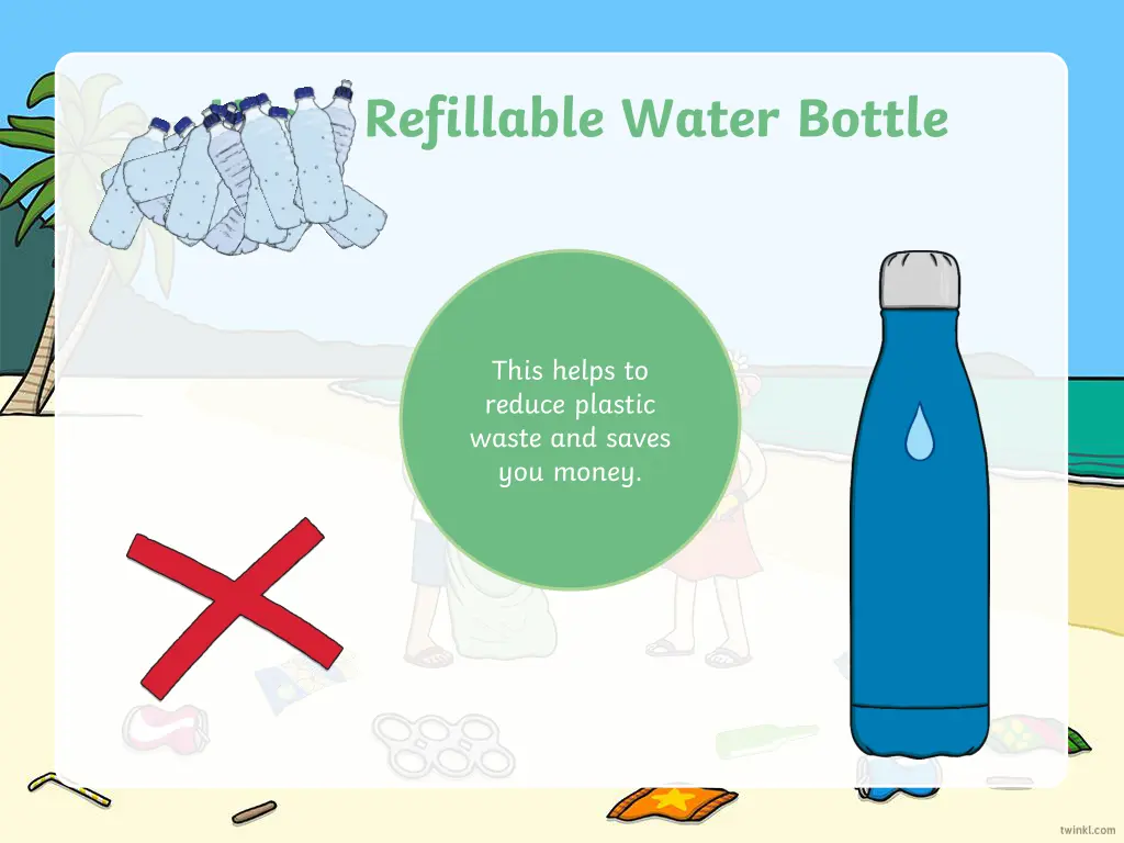 use a refillable water bottle
