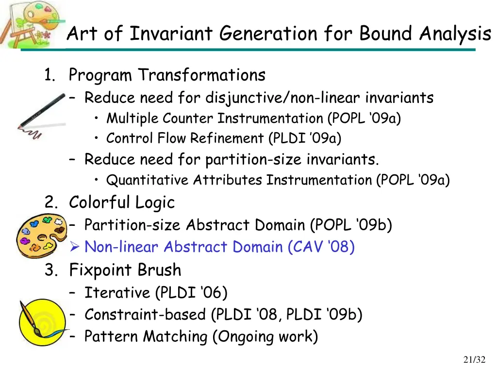 art of invariant generation for bound analysis 5