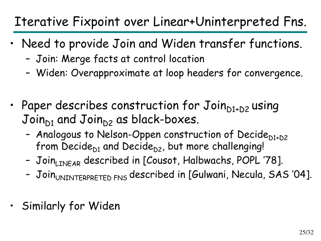 iterative fixpoint over linear uninterpreted