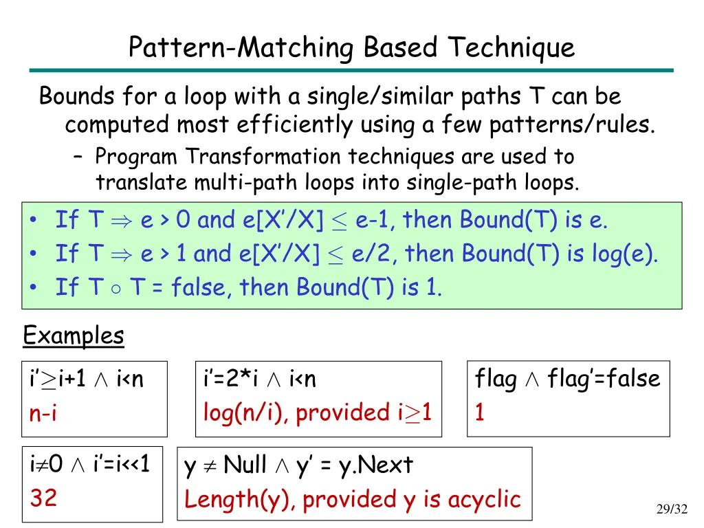 pattern matching based technique