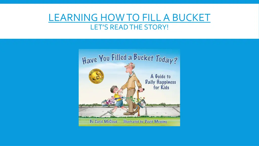 learning how to fill a bucket let s read the story