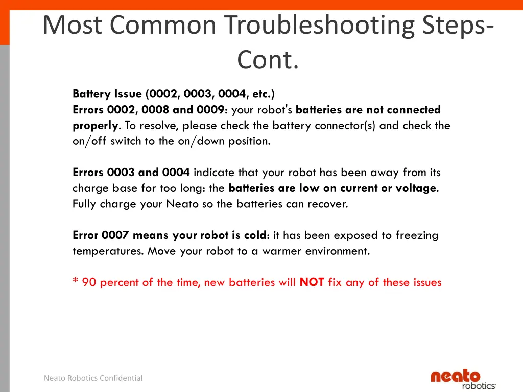 most common troubleshooting steps cont 1