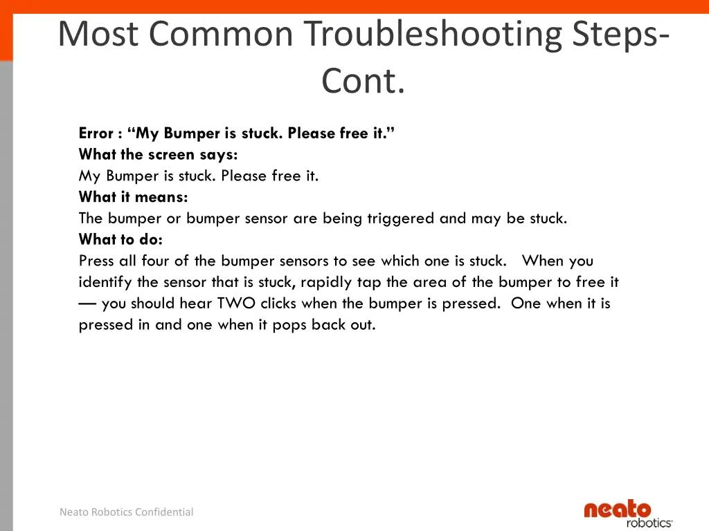most common troubleshooting steps cont