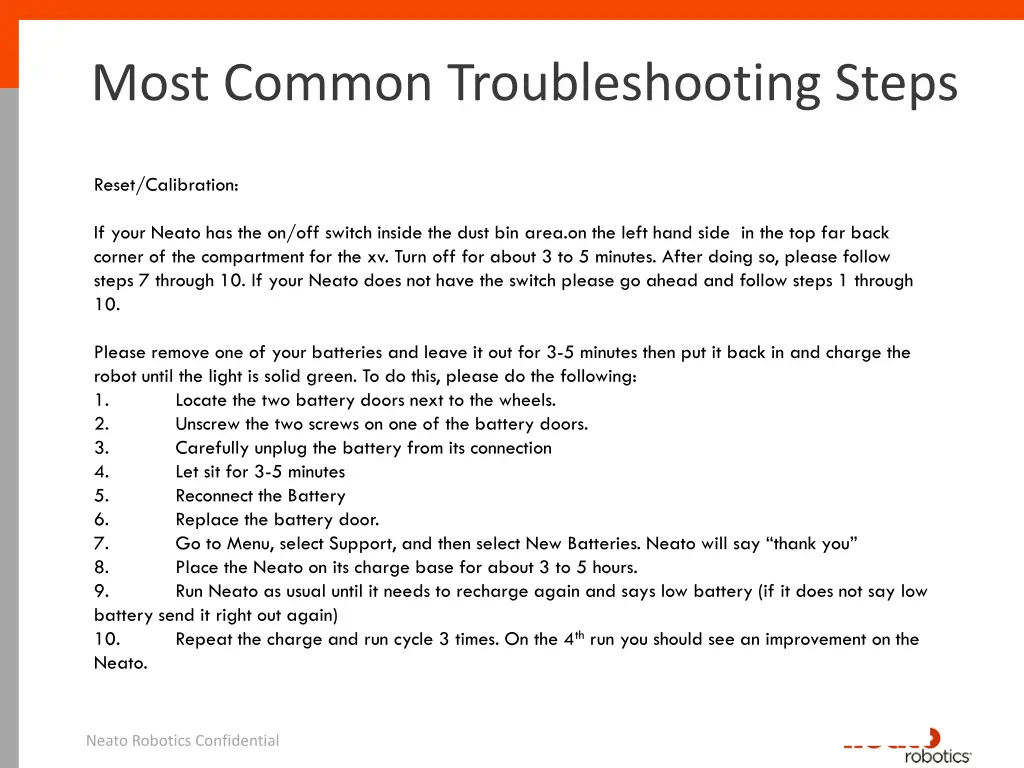 most common troubleshooting steps