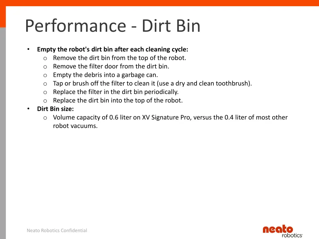 performance dirt bin