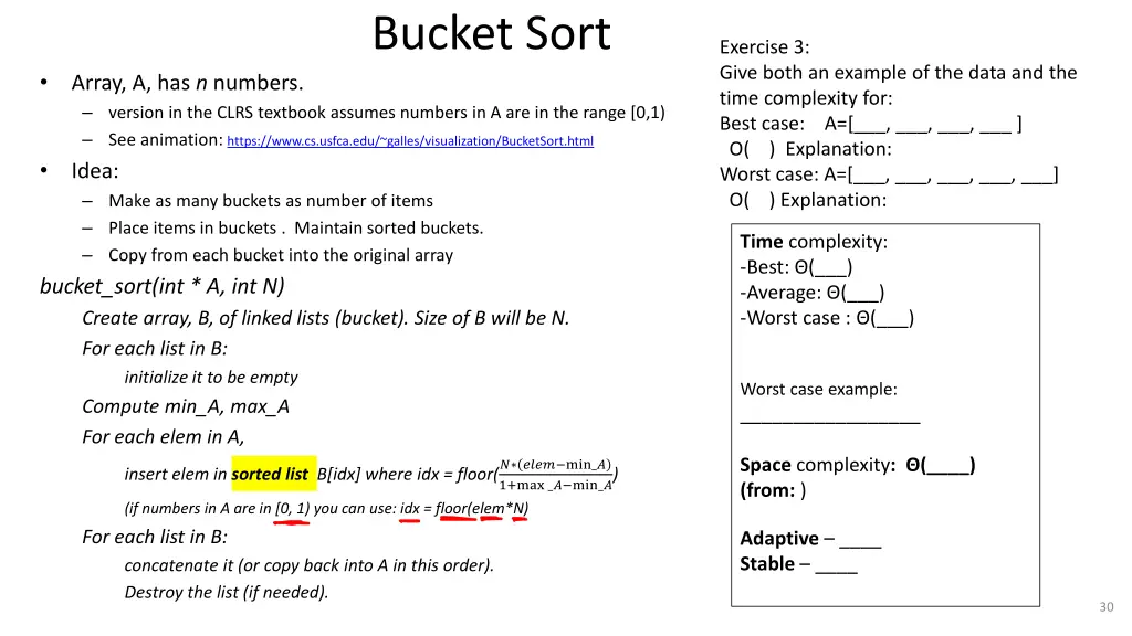 bucket sort 1