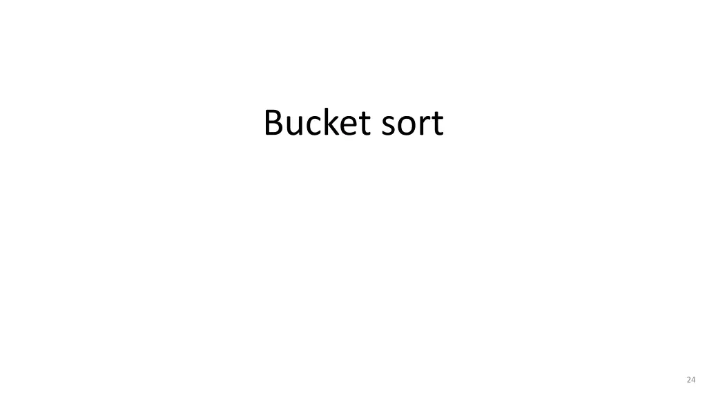 bucket sort