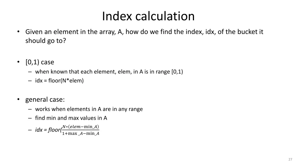 index calculation