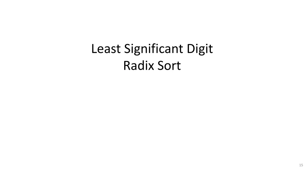 least significant digit radix sort
