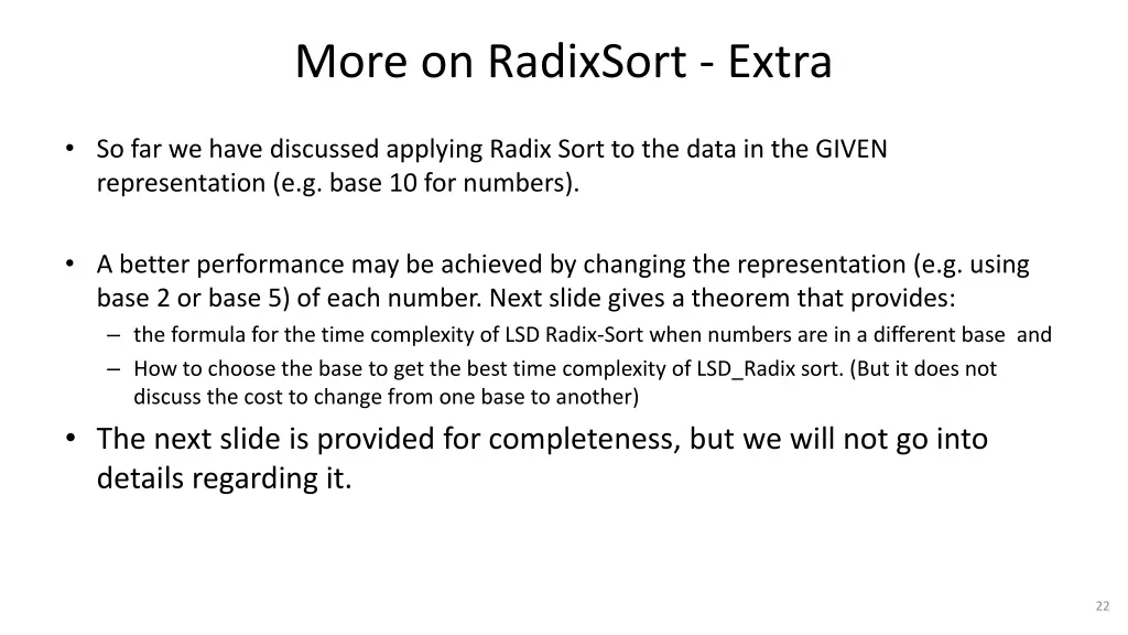 more on radixsort extra