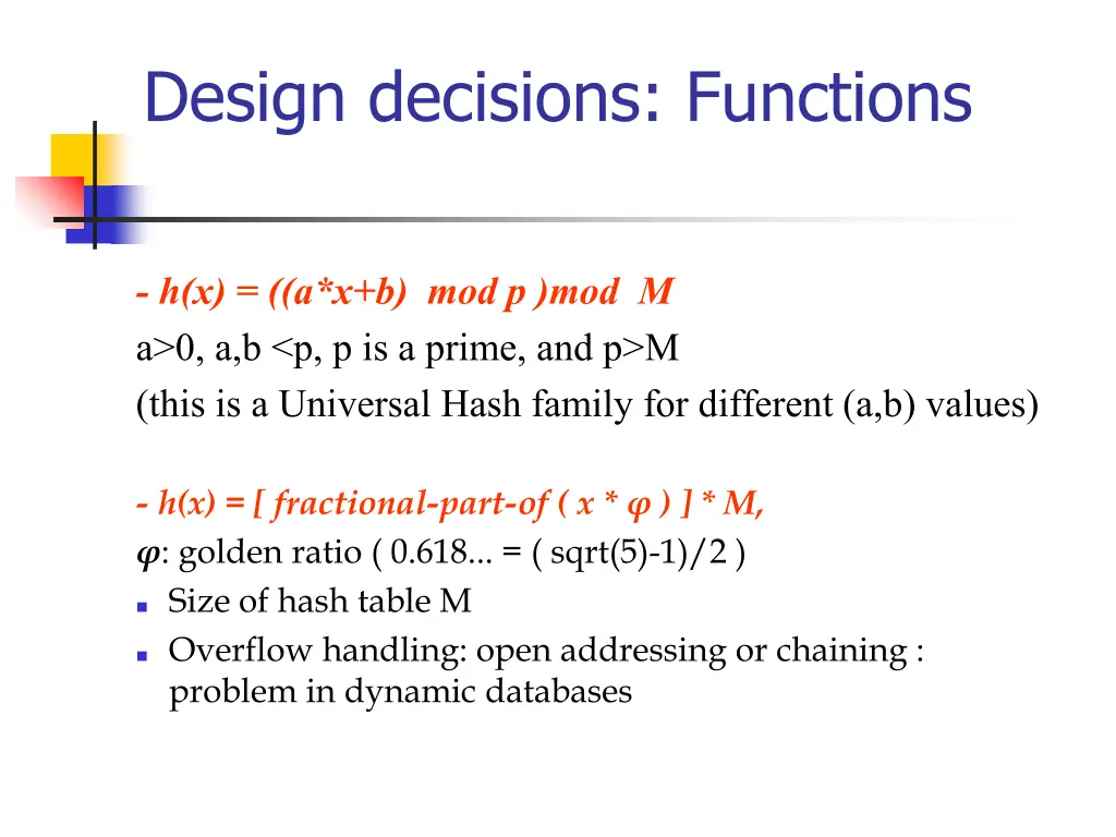 design decisions functions
