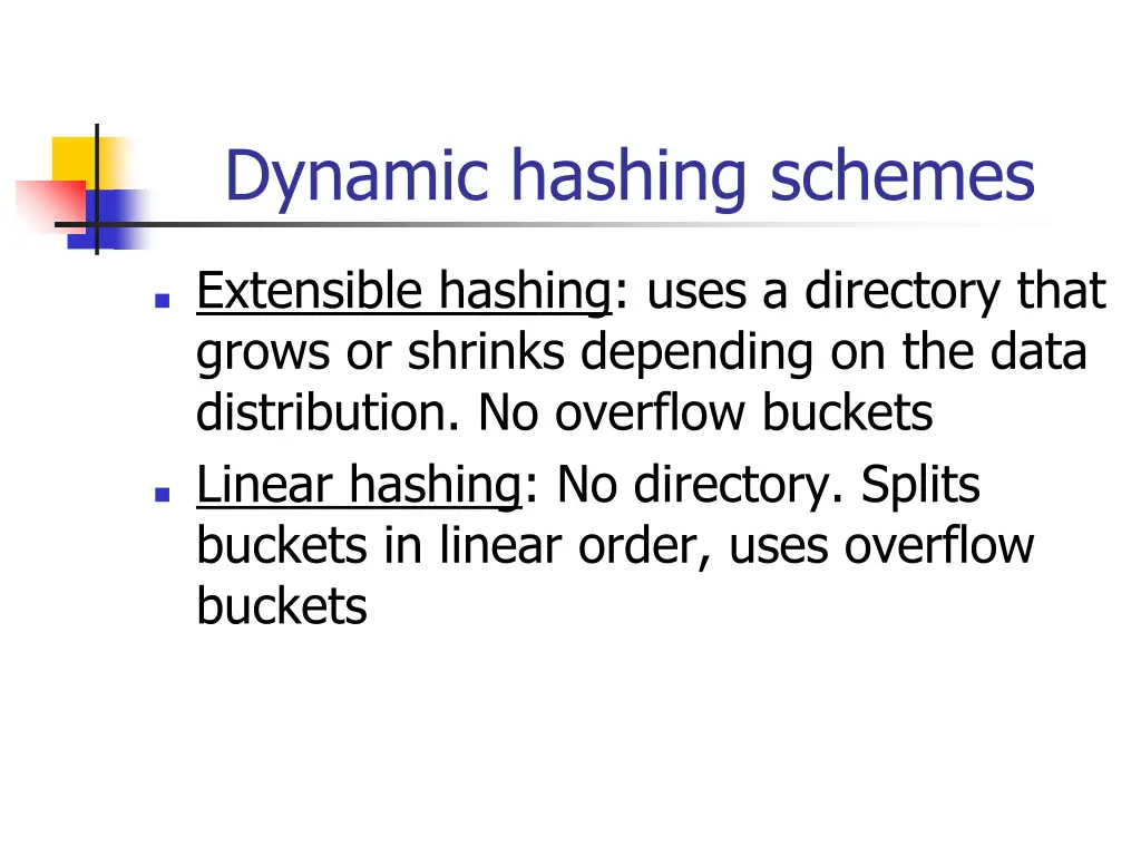 dynamic hashing schemes