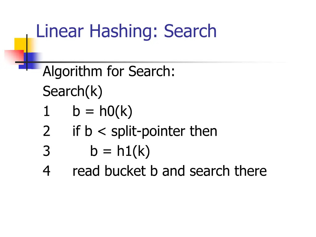 linear hashing search 2