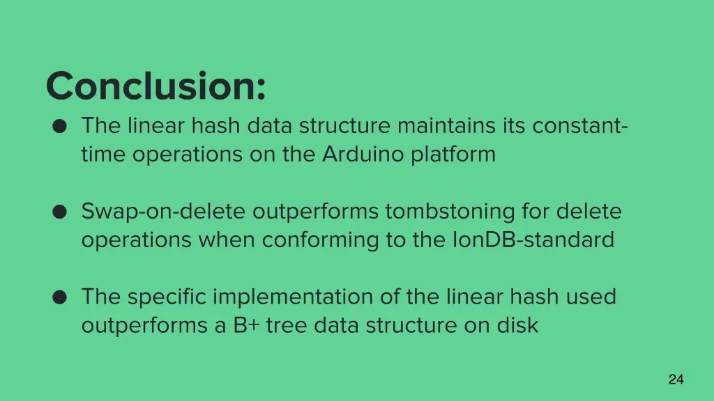 conclusion the linear hash data structure