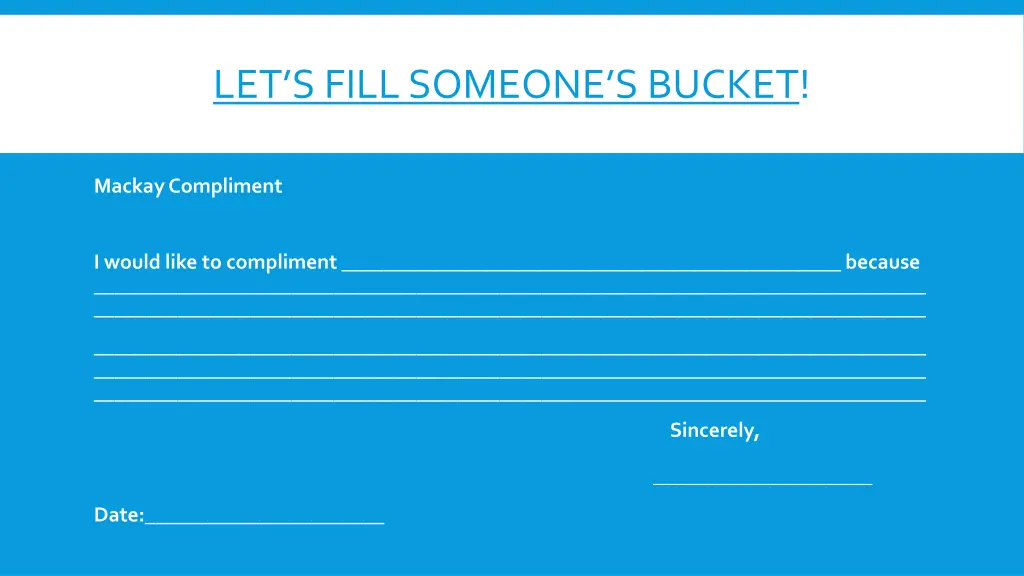 let s fill someone s bucket