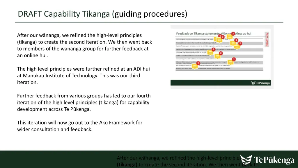 draft capability tikanga guiding procedures