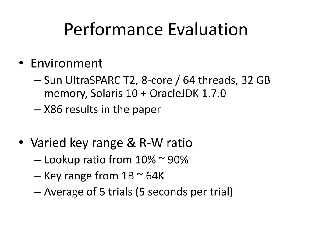 performance evaluation