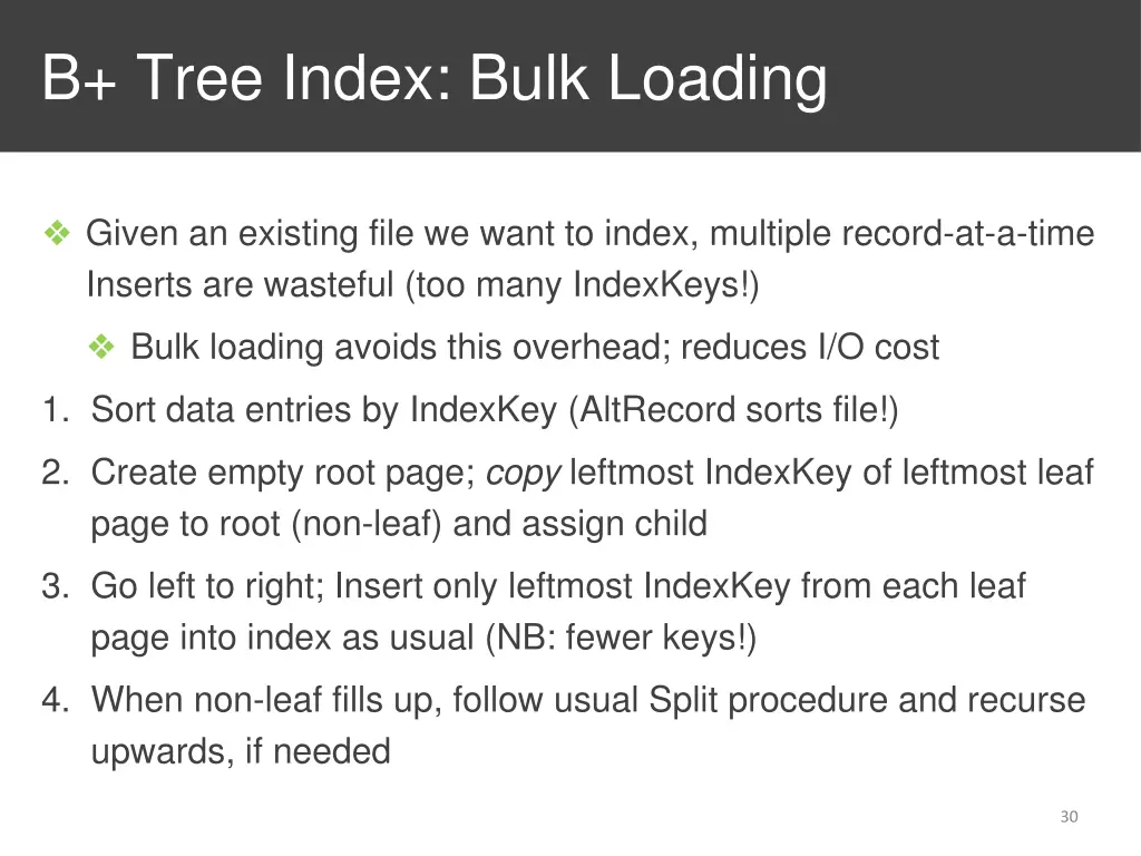 b tree index bulk loading