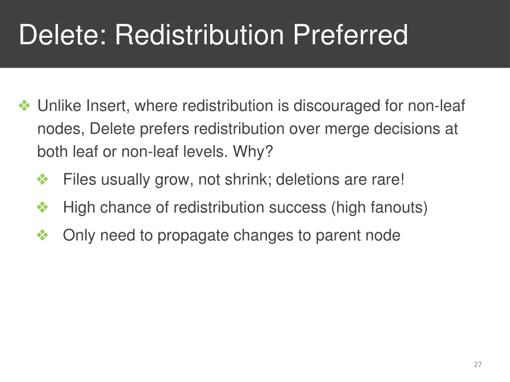 delete redistribution preferred