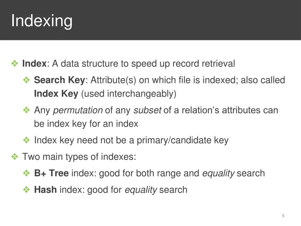 indexing