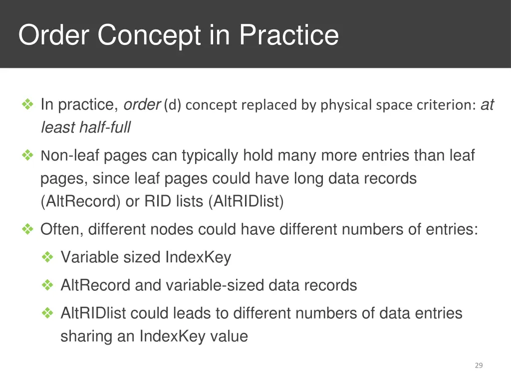 order concept in practice