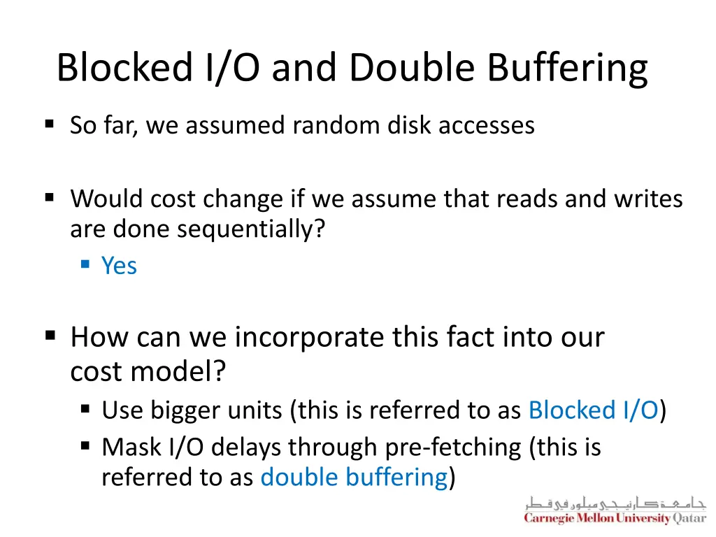 blocked i o and double buffering