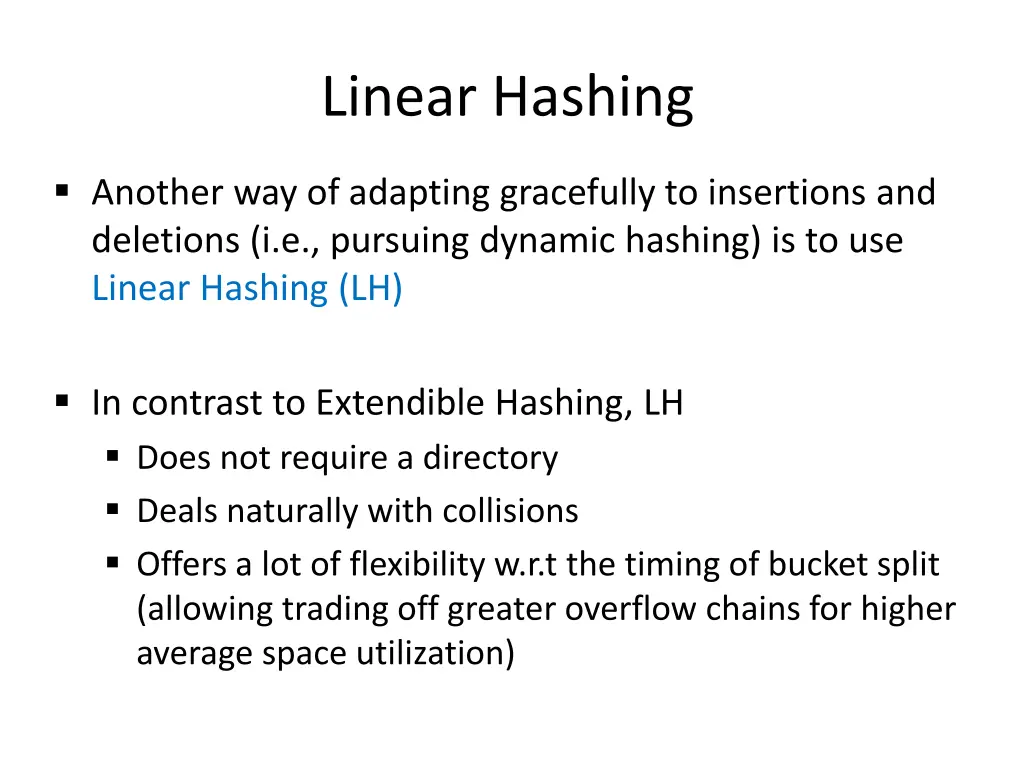 linear hashing