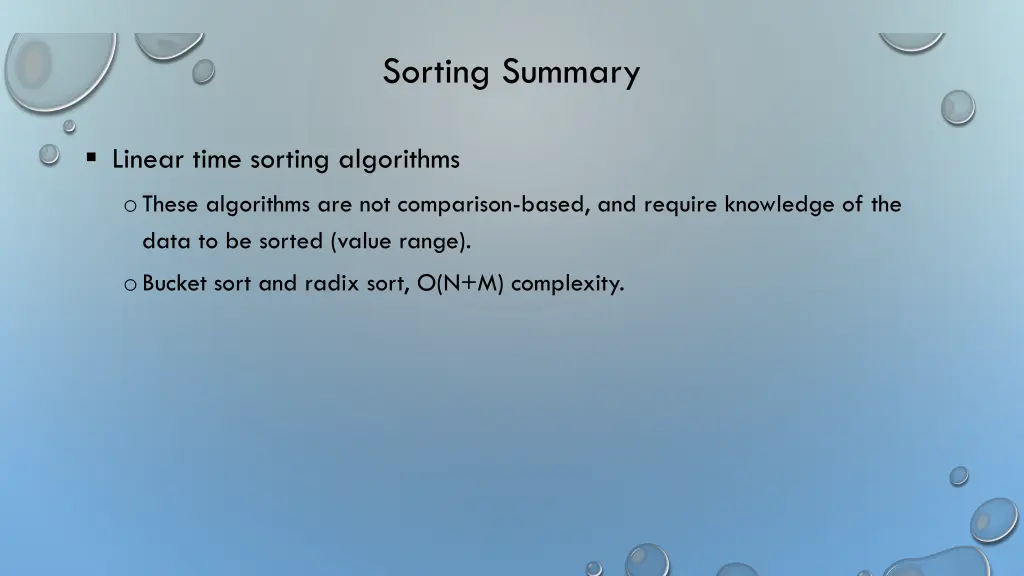 sorting summary 2