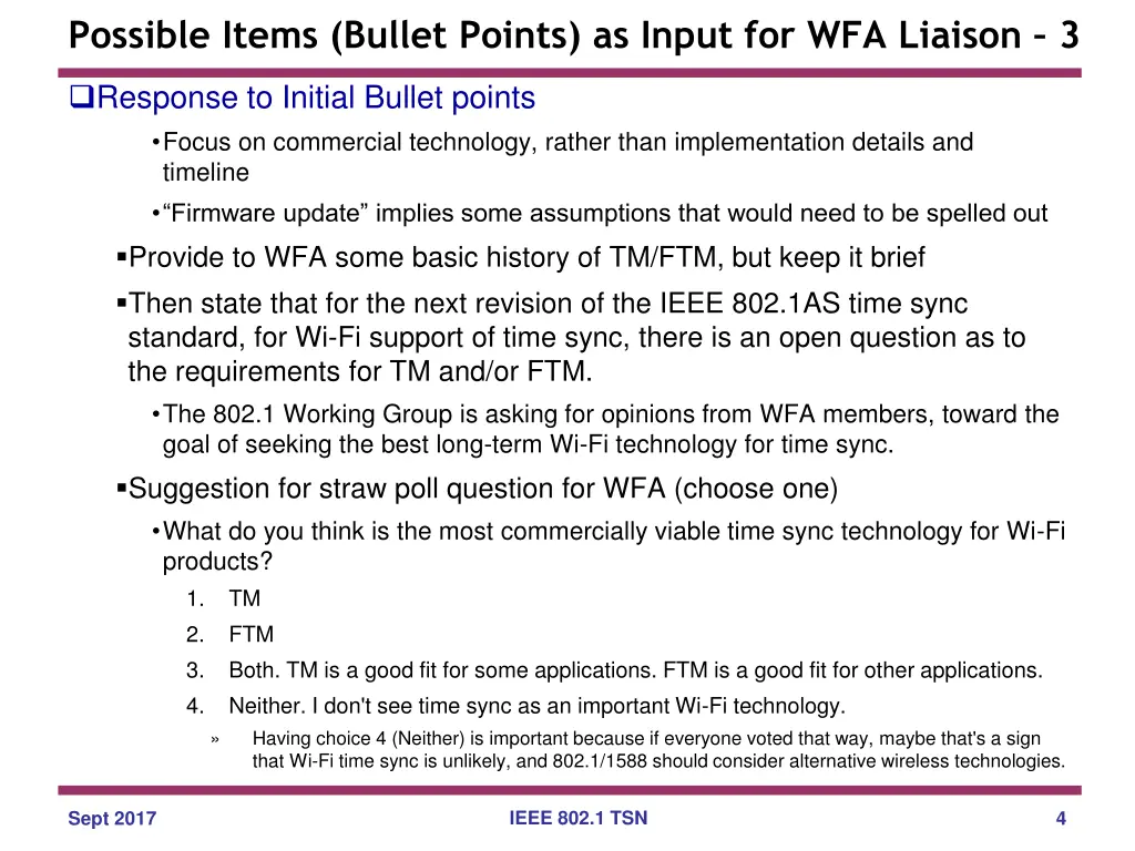 possible items bullet points as input 1