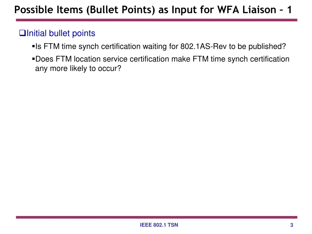 possible items bullet points as input