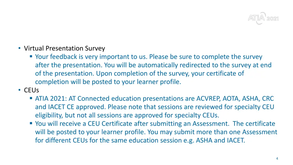 session evaluation and ceus