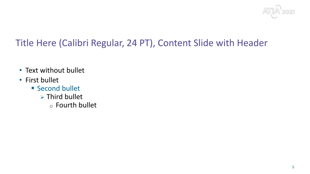 title here calibri regular 24 pt content slide