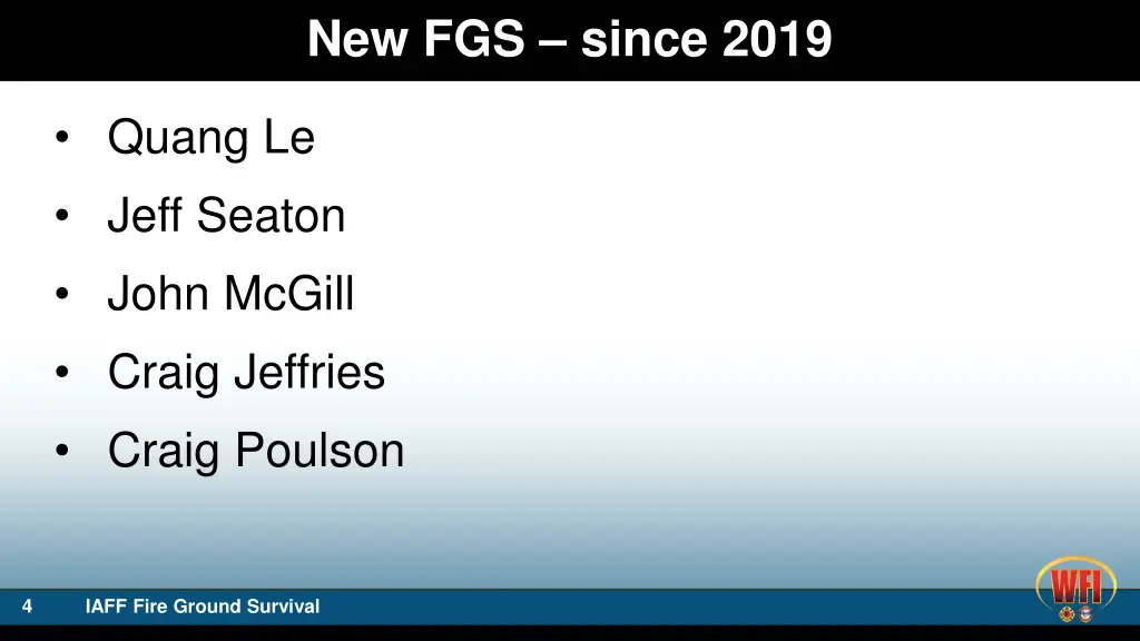 new fgs since 2019