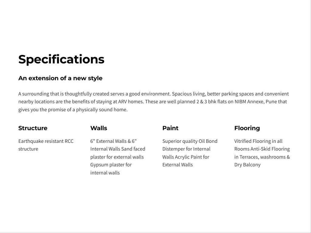 specifications
