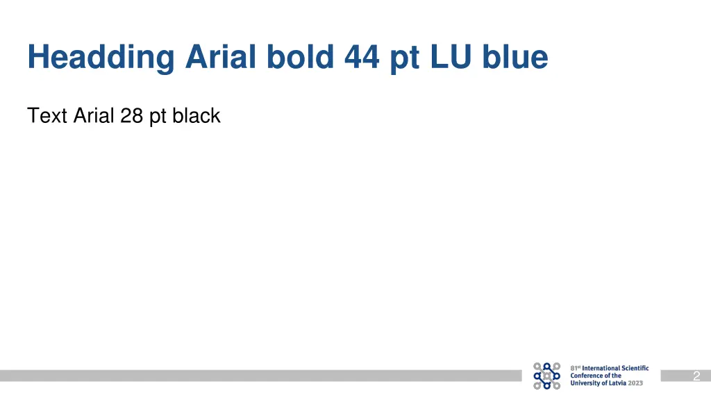 headding arial bold 44 pt lu blue