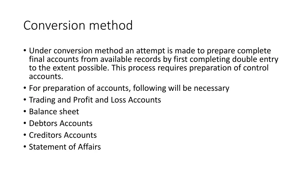 conversion method
