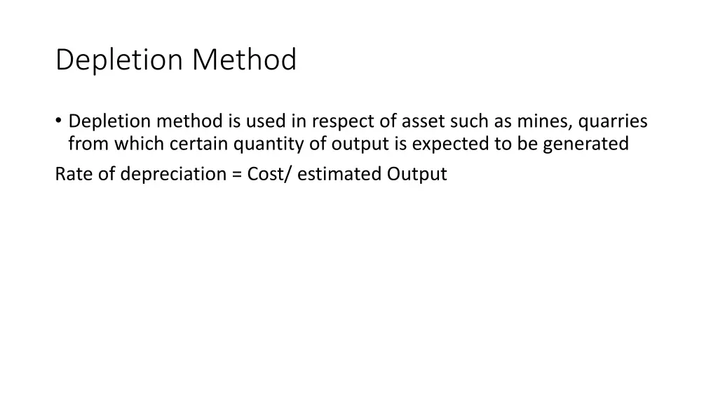 depletion method