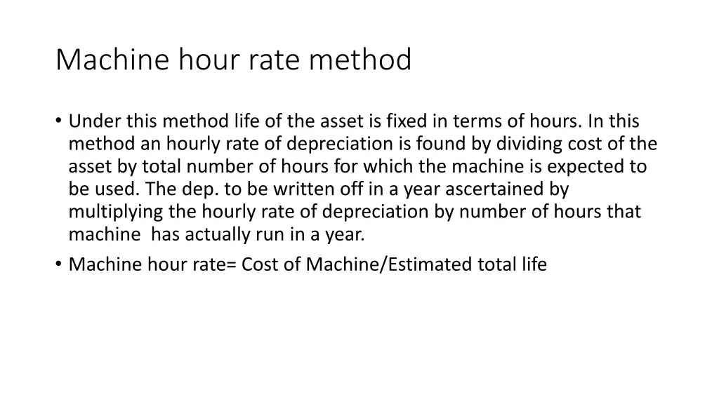 machine hour rate method