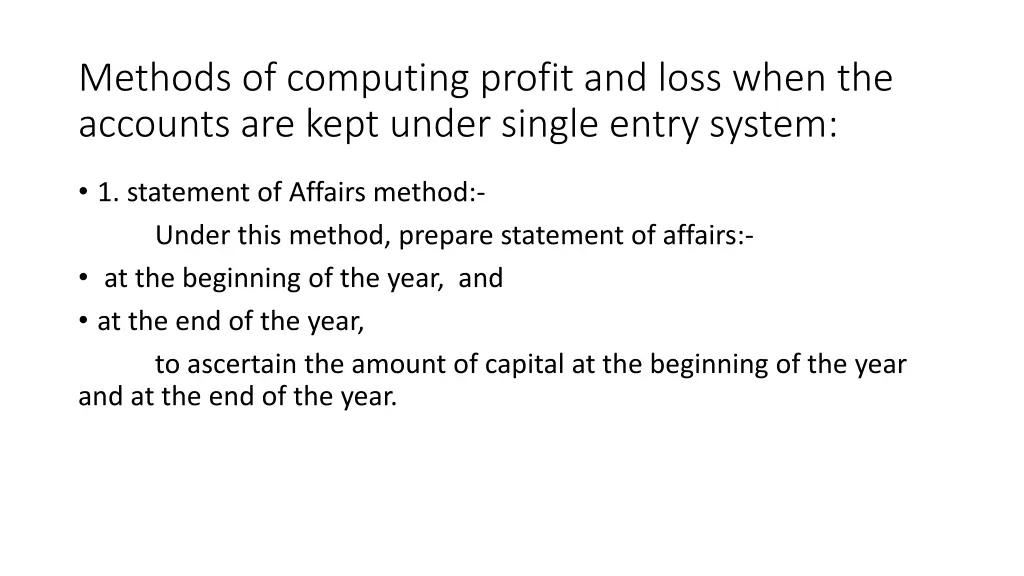 methods of computing profit and loss when