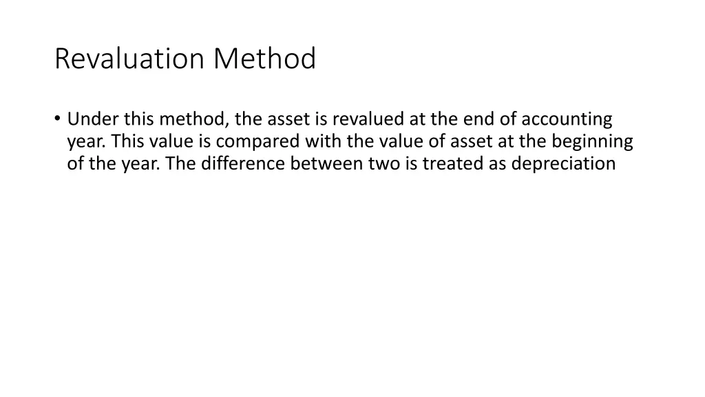 revaluation method